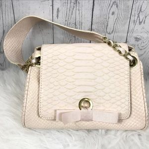 Italian leather faux python purse